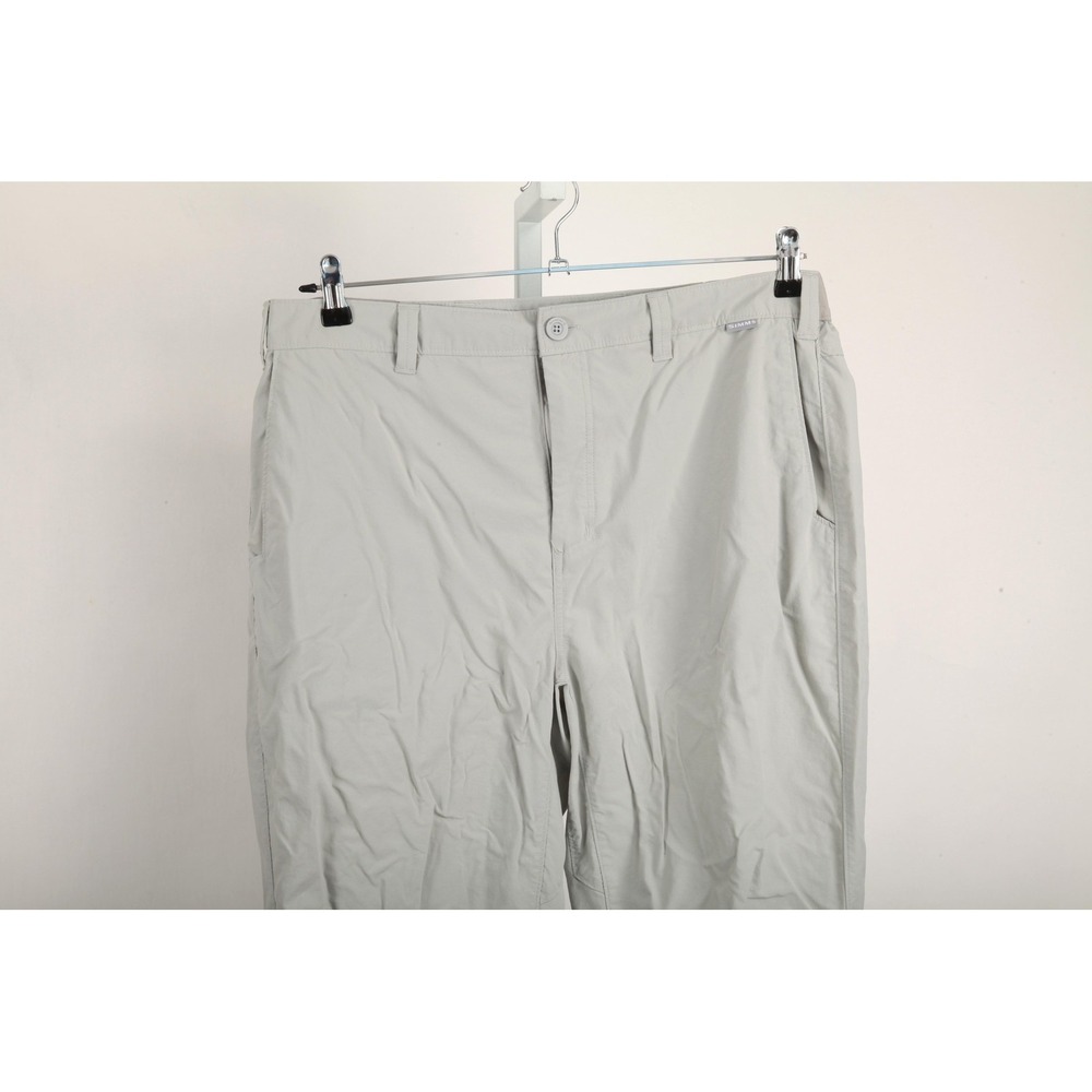 Simms Pants Mens 38x31 Gray Nylon Chino Elastic Waist Quick Dry Travel Fishing - Picture 3 of 16